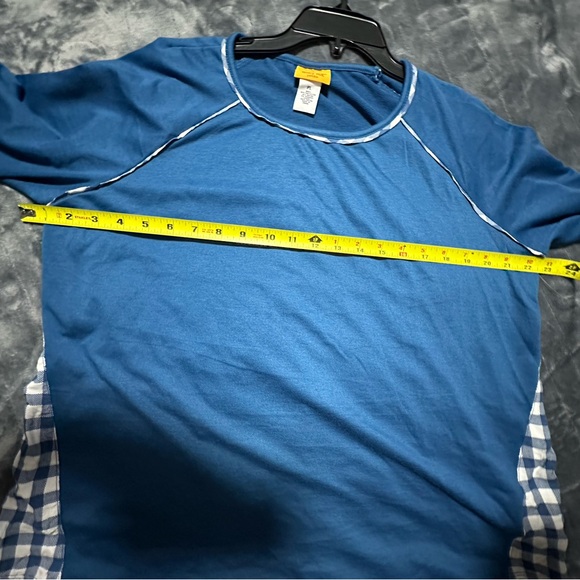 NWT Ruby Rd. Womens blue and plaid top size PL petite - Picture 4 of 7